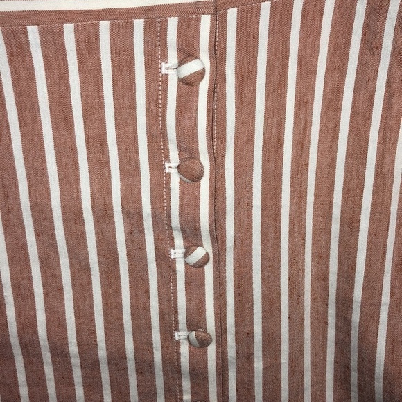 Leith Linen Blend True Wrap Covered Button Down MIDI Skirt Size 1X NWOT - Picture 5 of 10